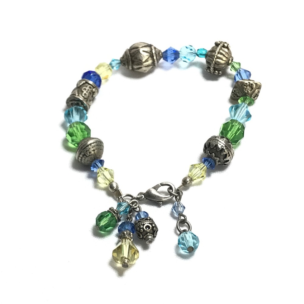 Crystal and silver bracelet